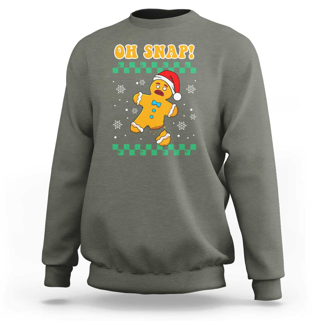 Gingerbread Man Oh Snap Christmas Sweatshirt - Wonder Print Shop