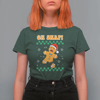 Gingerbread Man Oh Snap Christmas T Shirt For Women - Wonder Print Shop