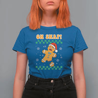 Gingerbread Man Oh Snap Christmas T Shirt For Women - Wonder Print Shop