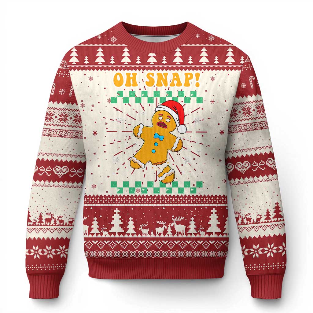 Gingerbread Man Oh Snap Xmas Ugly Christmas Sweater - Wonder Print Shop