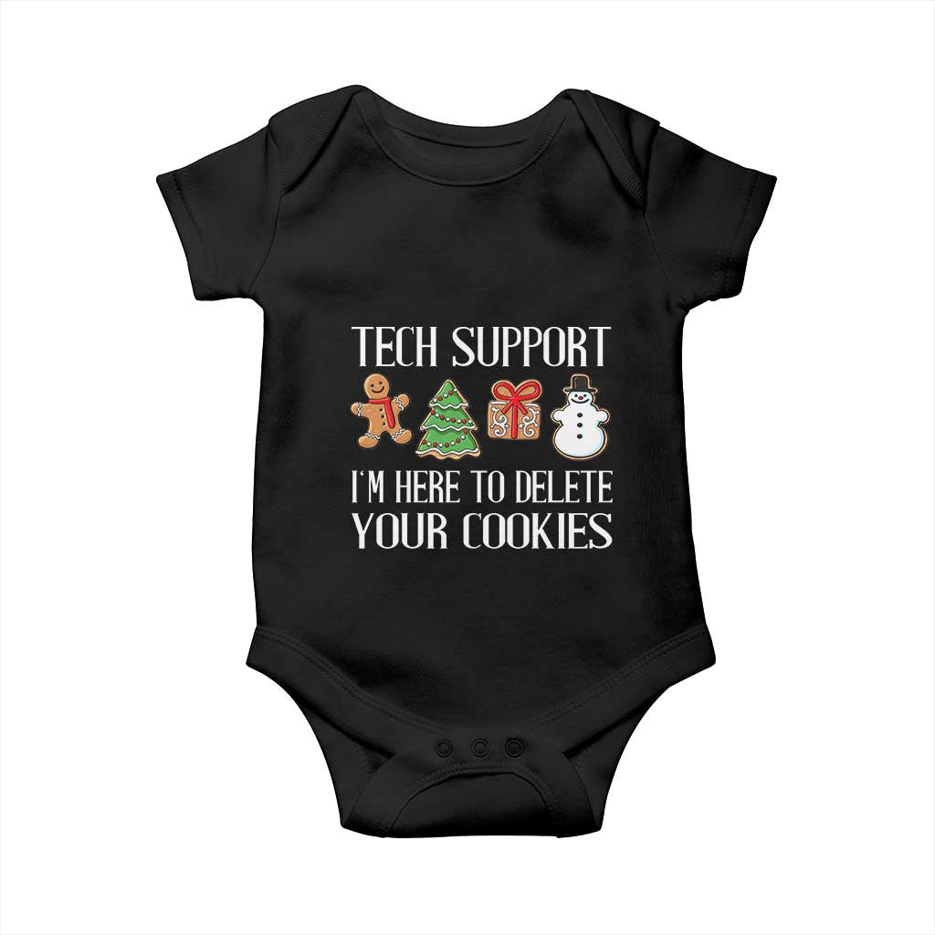 Christmas Tech Support Baby Onesie Here To Delete Cookies IT Xmas