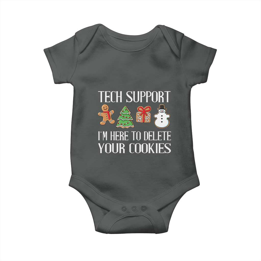 Christmas Tech Support Baby Onesie Here To Delete Cookies IT Xmas