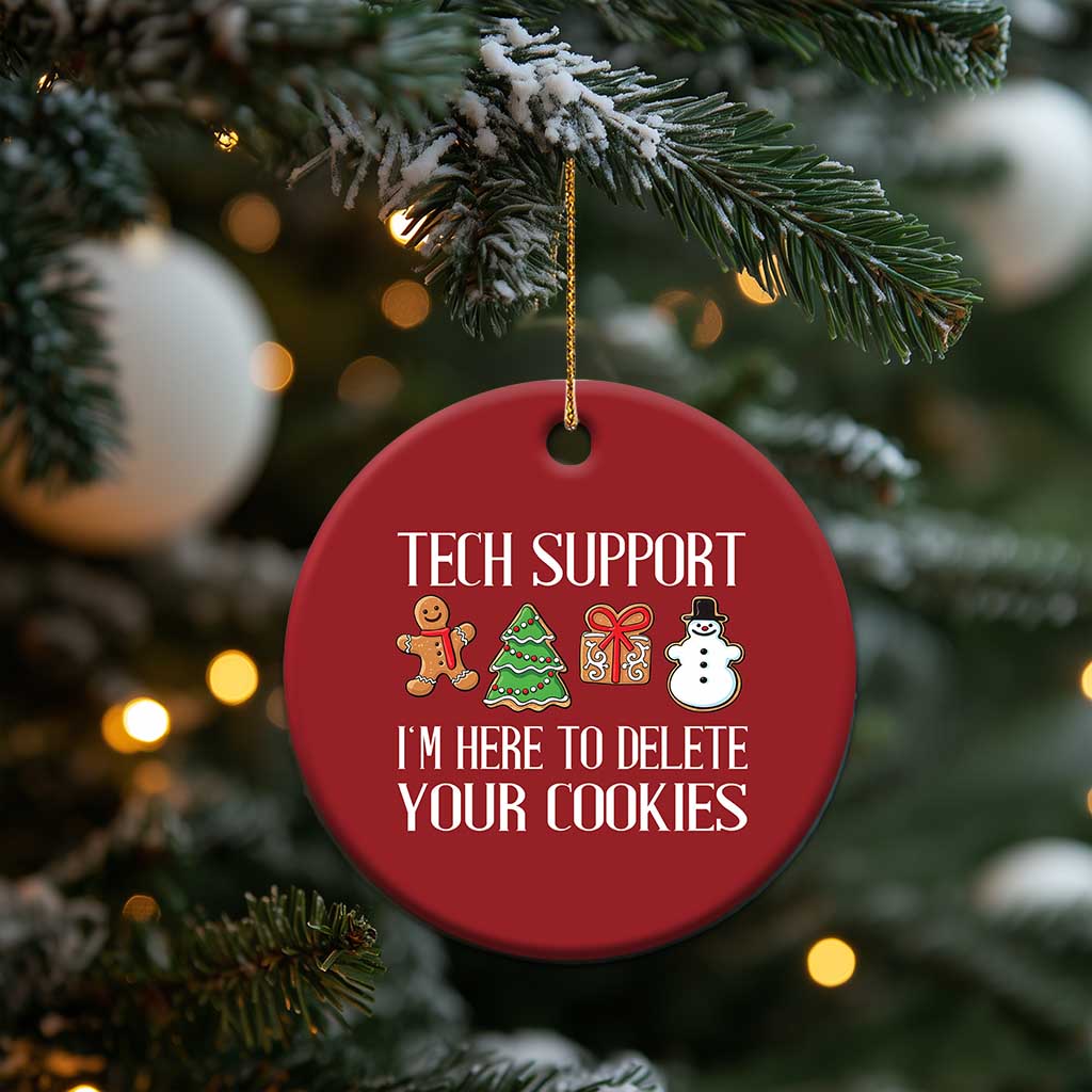 Xmas Tech Support Christmas Ornament Here To Delete Cookies IT Xmas - Wonder Print Shop