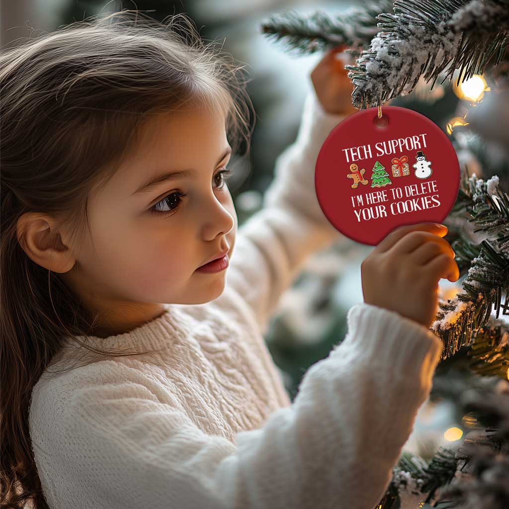 Xmas Tech Support Christmas Ornament Here To Delete Cookies IT Xmas - Wonder Print Shop