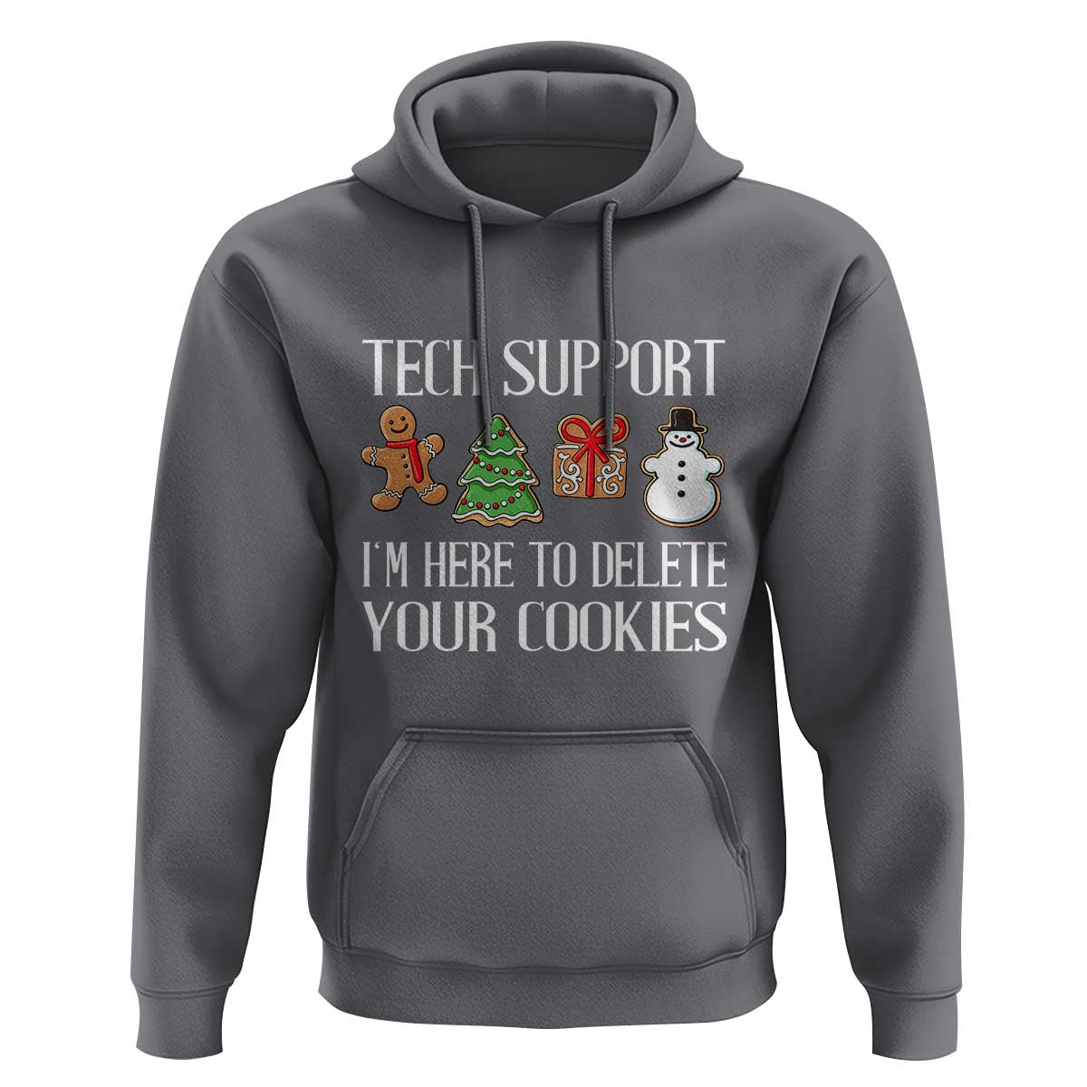 Christmas Tech Support Hoodie Here To Delete Cookies IT Xmas