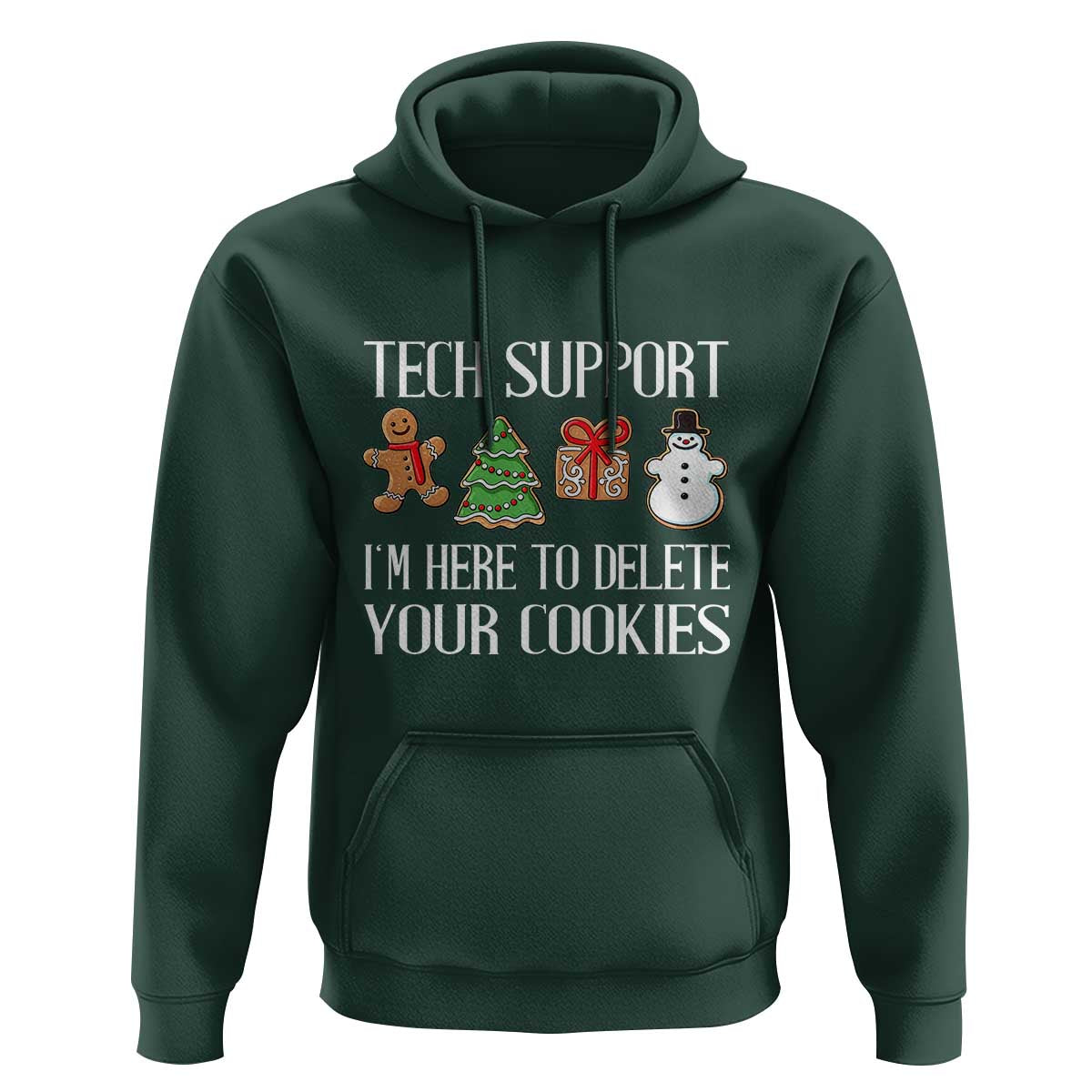 Christmas Tech Support Hoodie Here To Delete Cookies IT Xmas
