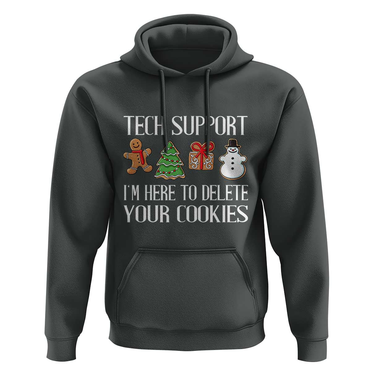 Christmas Tech Support Hoodie Here To Delete Cookies IT Xmas