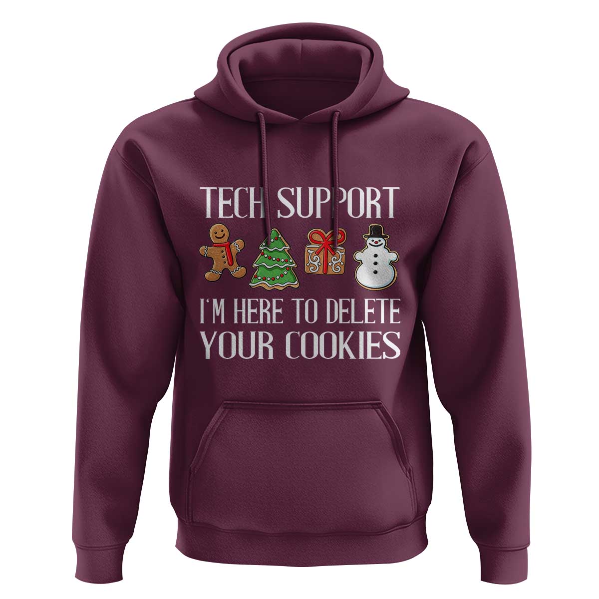 Christmas Tech Support Hoodie Here To Delete Cookies IT Xmas