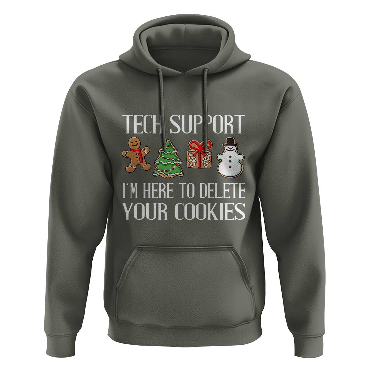 Christmas Tech Support Hoodie Here To Delete Cookies IT Xmas