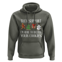 Christmas Tech Support Hoodie Here To Delete Cookies IT Xmas