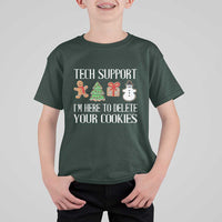 Christmas Tech Support T Shirt For Kid Here To Delete Cookies IT Xmas - Wonder Print Shop