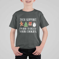 Christmas Tech Support T Shirt For Kid Here To Delete Cookies IT Xmas - Wonder Print Shop