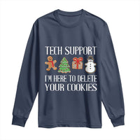 Christmas Tech Support Long Sleeve Shirt Here To Delete Cookies IT Xmas