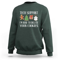 Christmas Tech Support Sweatshirt Here To Delete Cookies IT Xmas - Wonder Print Shop
