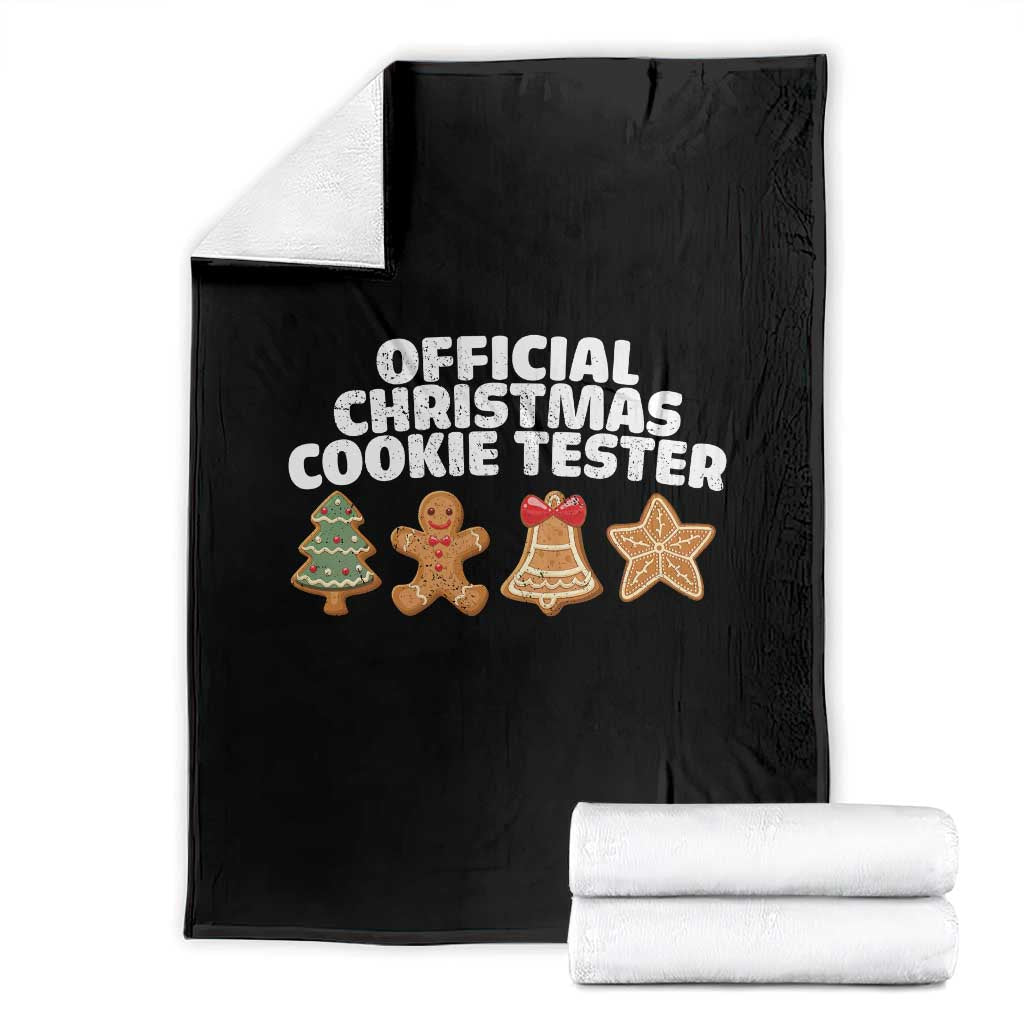 Official Christmas Cookie Tester Throw Blanket Taster Baking Crew Sibling Matching - Wonder Print Shop
