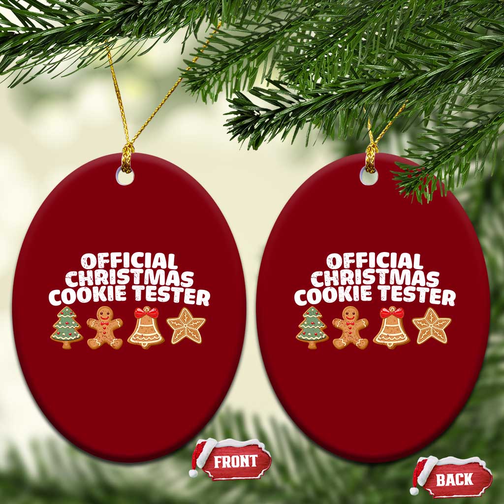 Official Christmas Cookie Tester Ceramic Ornament Taster Baking Crew Sibling Matching - Wonder Print Shop