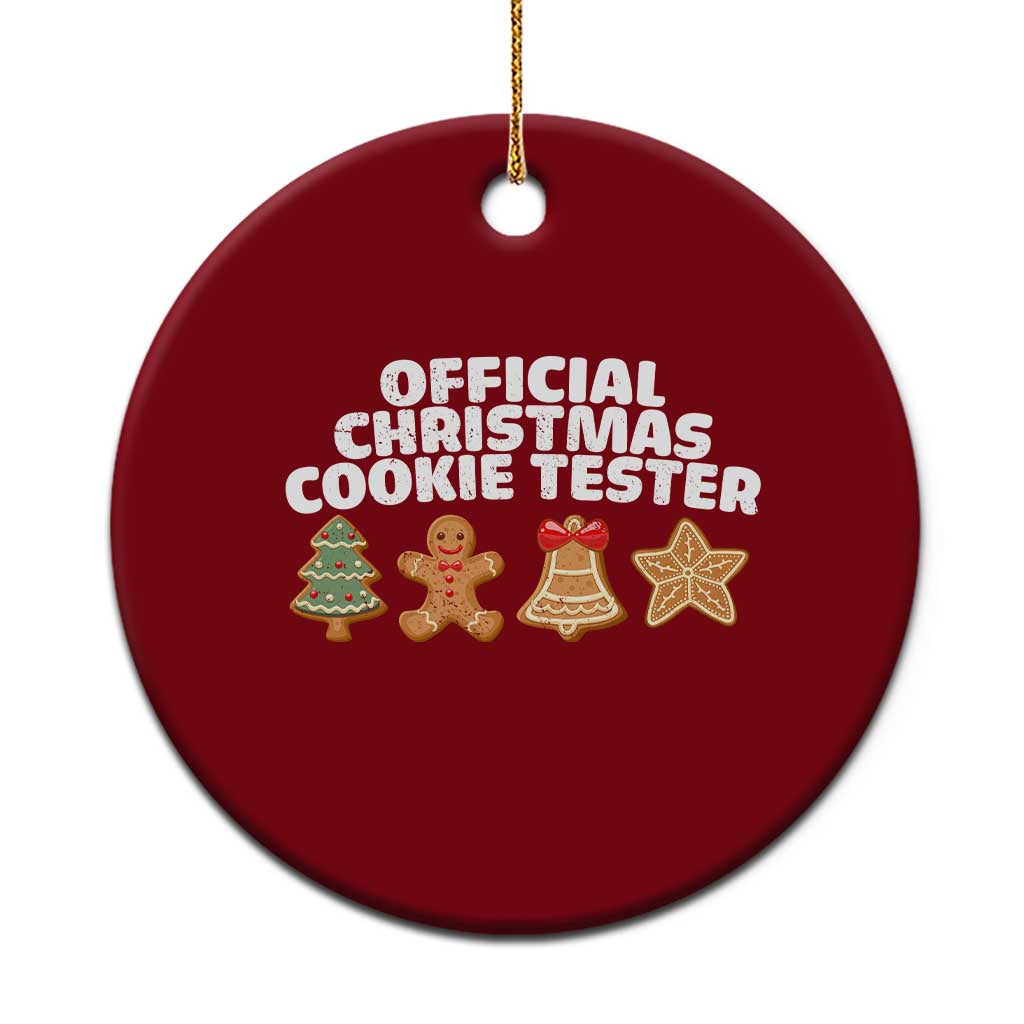 Official Christmas Cookie Tester Ceramic Ornament Taster Baking Crew Sibling Matching - Wonder Print Shop