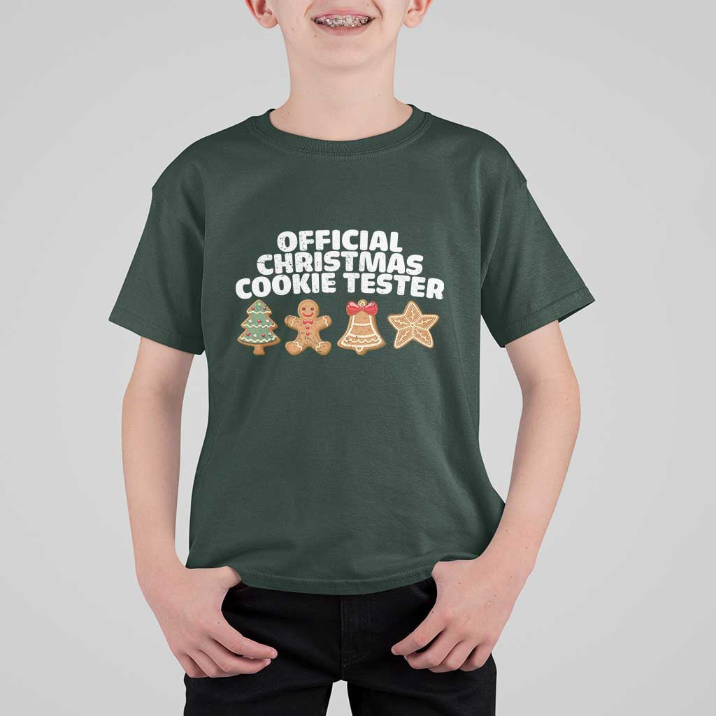 Official Christmas Cookie Tester T Shirt For Kid Taster Baking Crew Sibling Matching - Wonder Print Shop