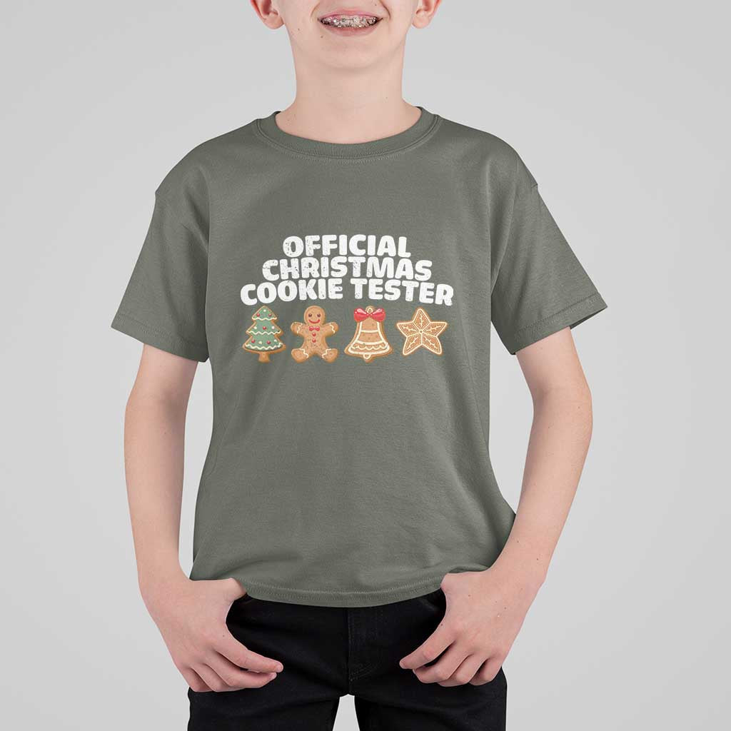 Official Christmas Cookie Tester T Shirt For Kid Taster Baking Crew Sibling Matching - Wonder Print Shop