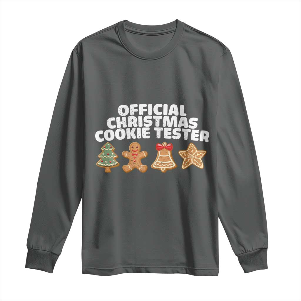 Official Christmas Cookie Tester Long Sleeve Shirt Taster Baking Crew Sibling Matching - Wonder Print Shop