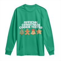 Official Christmas Cookie Tester Long Sleeve Shirt Taster Baking Crew Sibling Matching - Wonder Print Shop