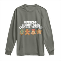 Official Christmas Cookie Tester Long Sleeve Shirt Taster Baking Crew Sibling Matching - Wonder Print Shop