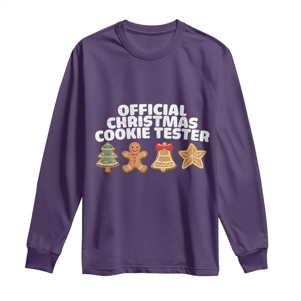 Official Christmas Cookie Tester Long Sleeve Shirt Taster Baking Crew Sibling Matching - Wonder Print Shop