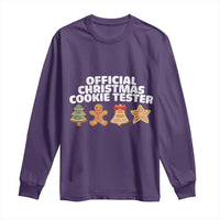 Official Christmas Cookie Tester Long Sleeve Shirt Taster Baking Crew Sibling Matching - Wonder Print Shop