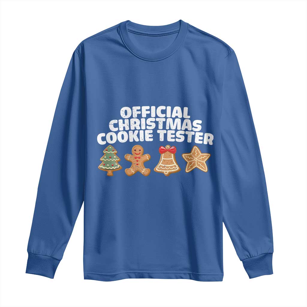 Official Christmas Cookie Tester Long Sleeve Shirt Taster Baking Crew Sibling Matching - Wonder Print Shop