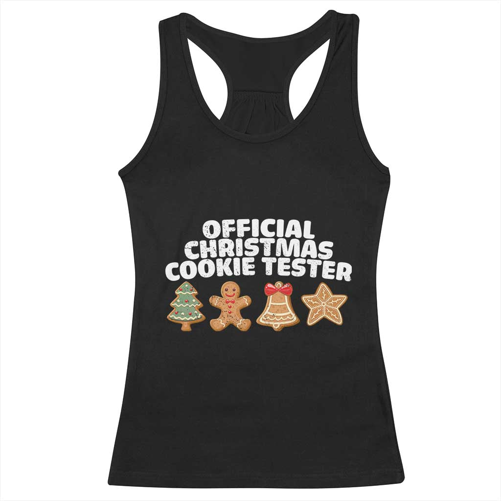Official Christmas Cookie Tester Racerback Tank Top Taster Baking Crew Sibling Matching - Wonder Print Shop