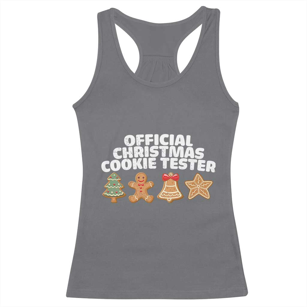 Official Christmas Cookie Tester Racerback Tank Top Taster Baking Crew Sibling Matching - Wonder Print Shop