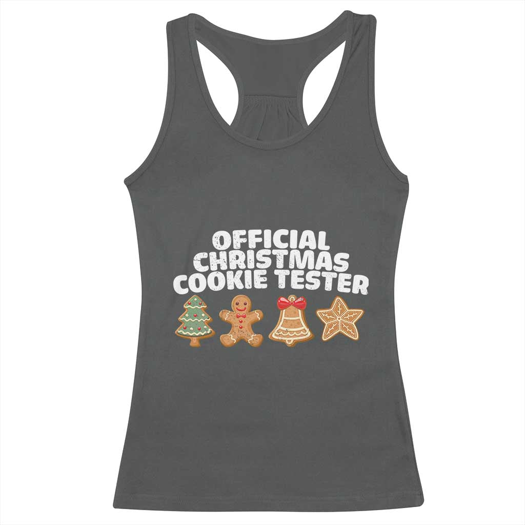 Official Christmas Cookie Tester Racerback Tank Top Taster Baking Crew Sibling Matching - Wonder Print Shop