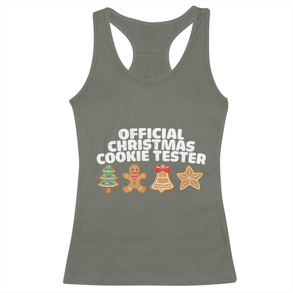 Official Christmas Cookie Tester Racerback Tank Top Taster Baking Crew Sibling Matching - Wonder Print Shop