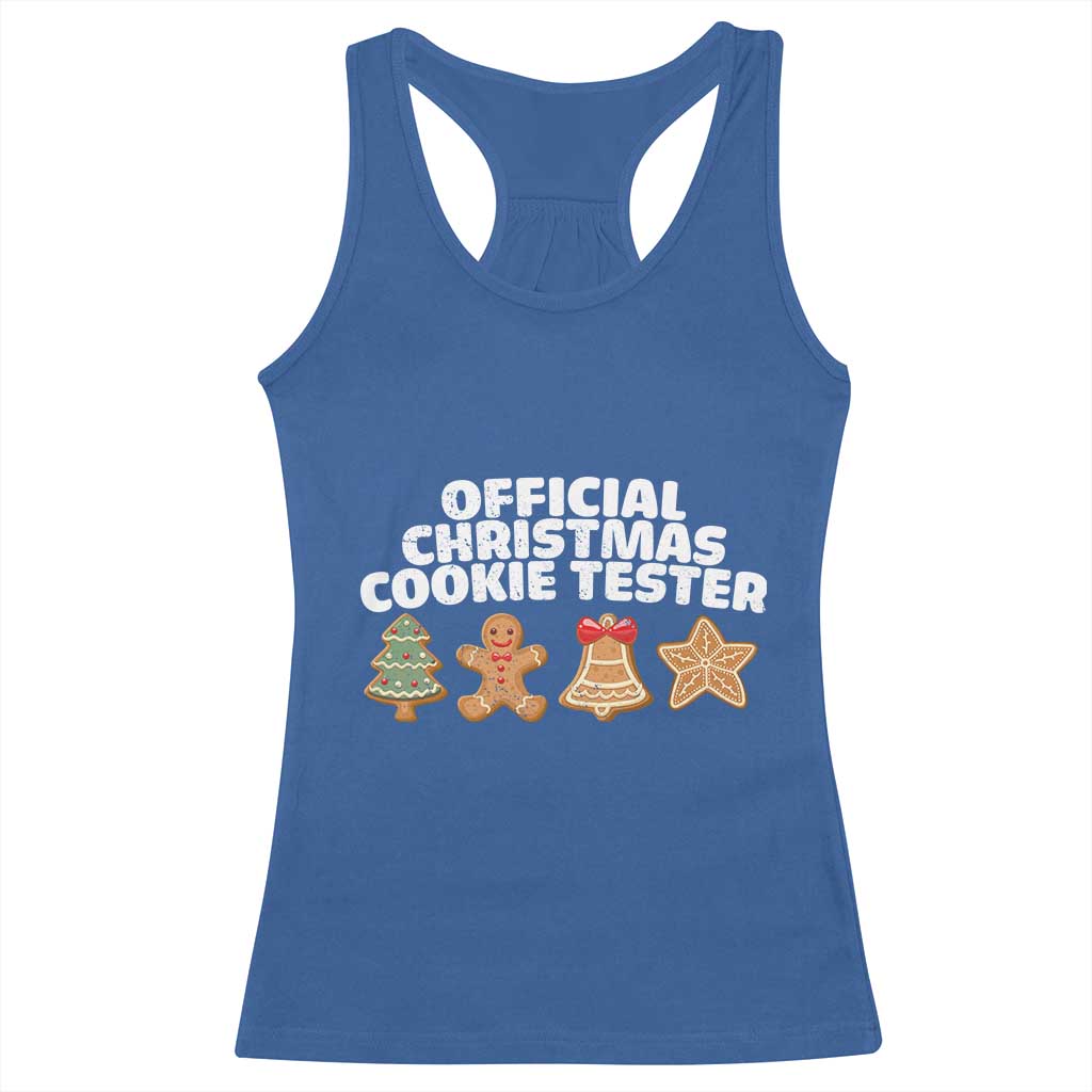 Official Christmas Cookie Tester Racerback Tank Top Taster Baking Crew Sibling Matching - Wonder Print Shop
