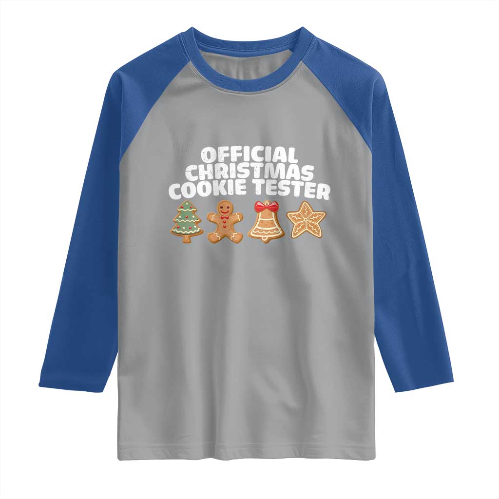 Official Christmas Cookie Tester Raglan Shirt Taster Baking Crew Sibling Matching - Wonder Print Shop