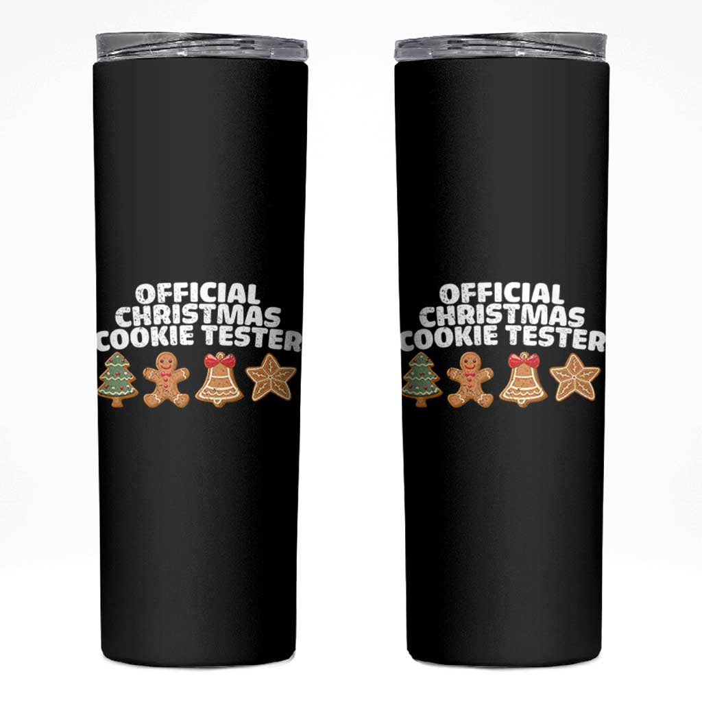 Official Christmas Cookie Tester Skinny Tumbler Taster Baking Crew Sibling Matching - Wonder Print Shop