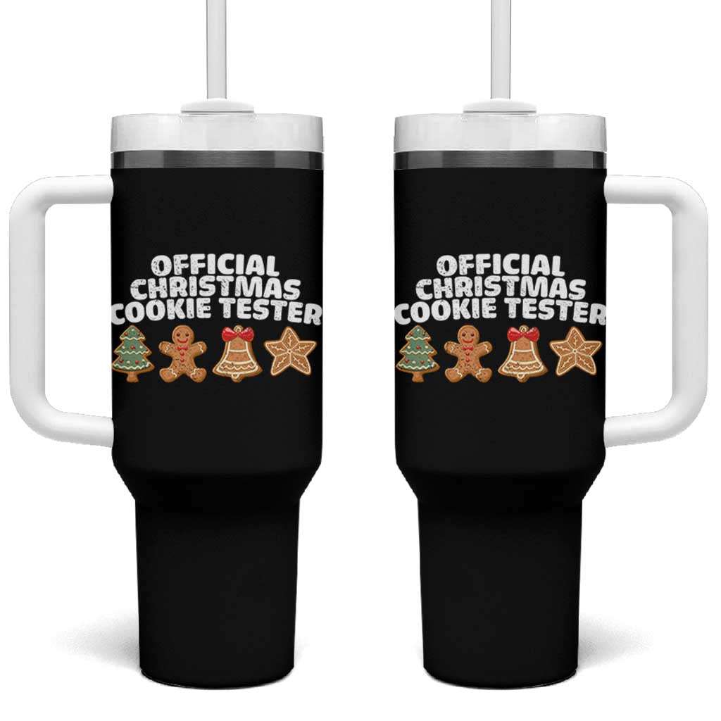 Official Christmas Cookie Tester Tumbler With Handle Taster Baking Crew Sibling Matching - Wonder Print Shop