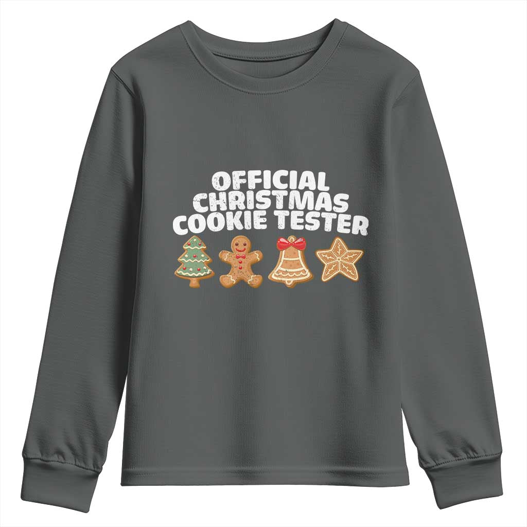 Official Christmas Cookie Tester Youth Sweatshirt Taster Baking Crew Sibling Matching - Wonder Print Shop