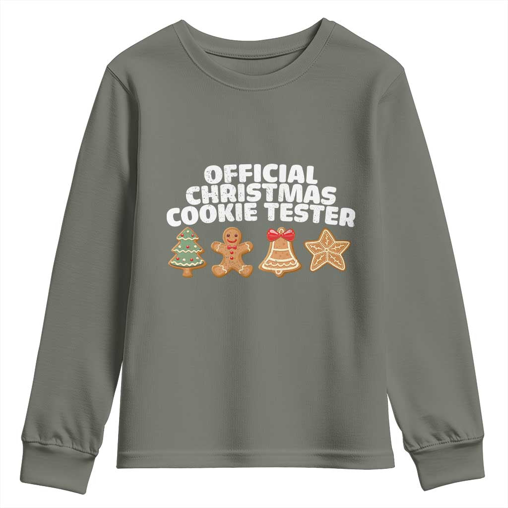 Official Christmas Cookie Tester Youth Sweatshirt Taster Baking Crew Sibling Matching - Wonder Print Shop