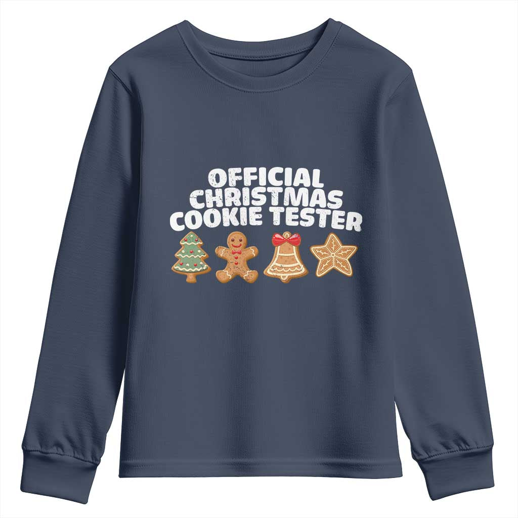 Official Christmas Cookie Tester Youth Sweatshirt Taster Baking Crew Sibling Matching - Wonder Print Shop