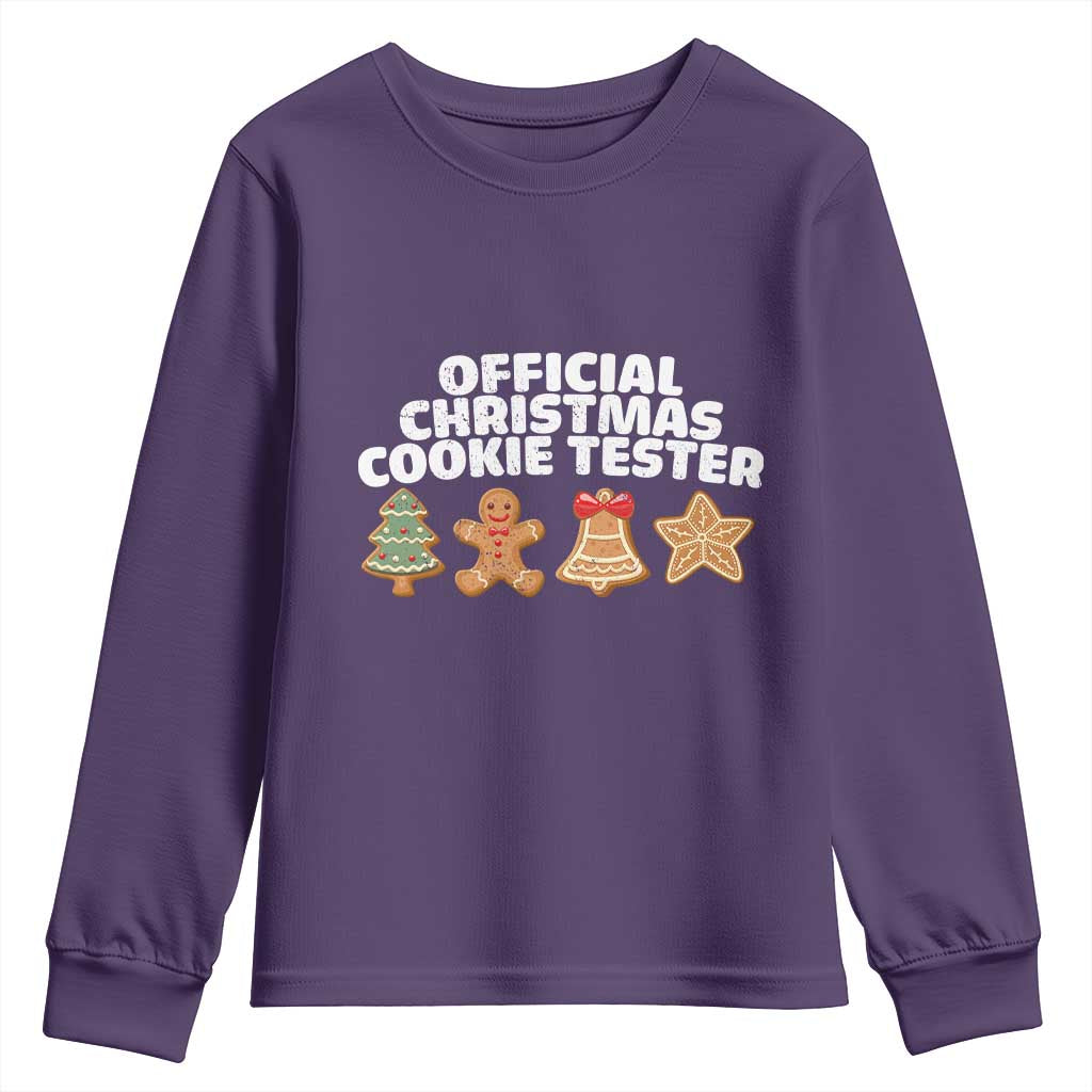 Official Christmas Cookie Tester Youth Sweatshirt Taster Baking Crew Sibling Matching - Wonder Print Shop