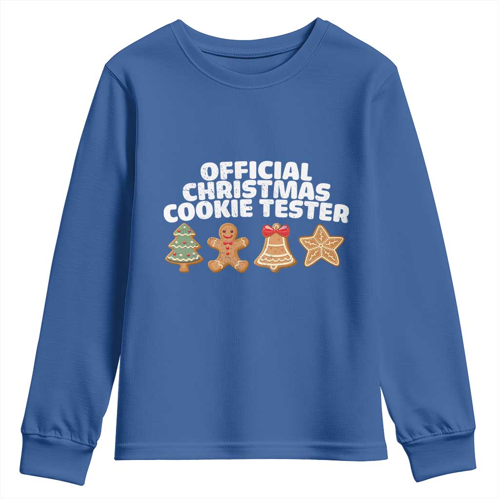 Official Christmas Cookie Tester Youth Sweatshirt Taster Baking Crew Sibling Matching - Wonder Print Shop
