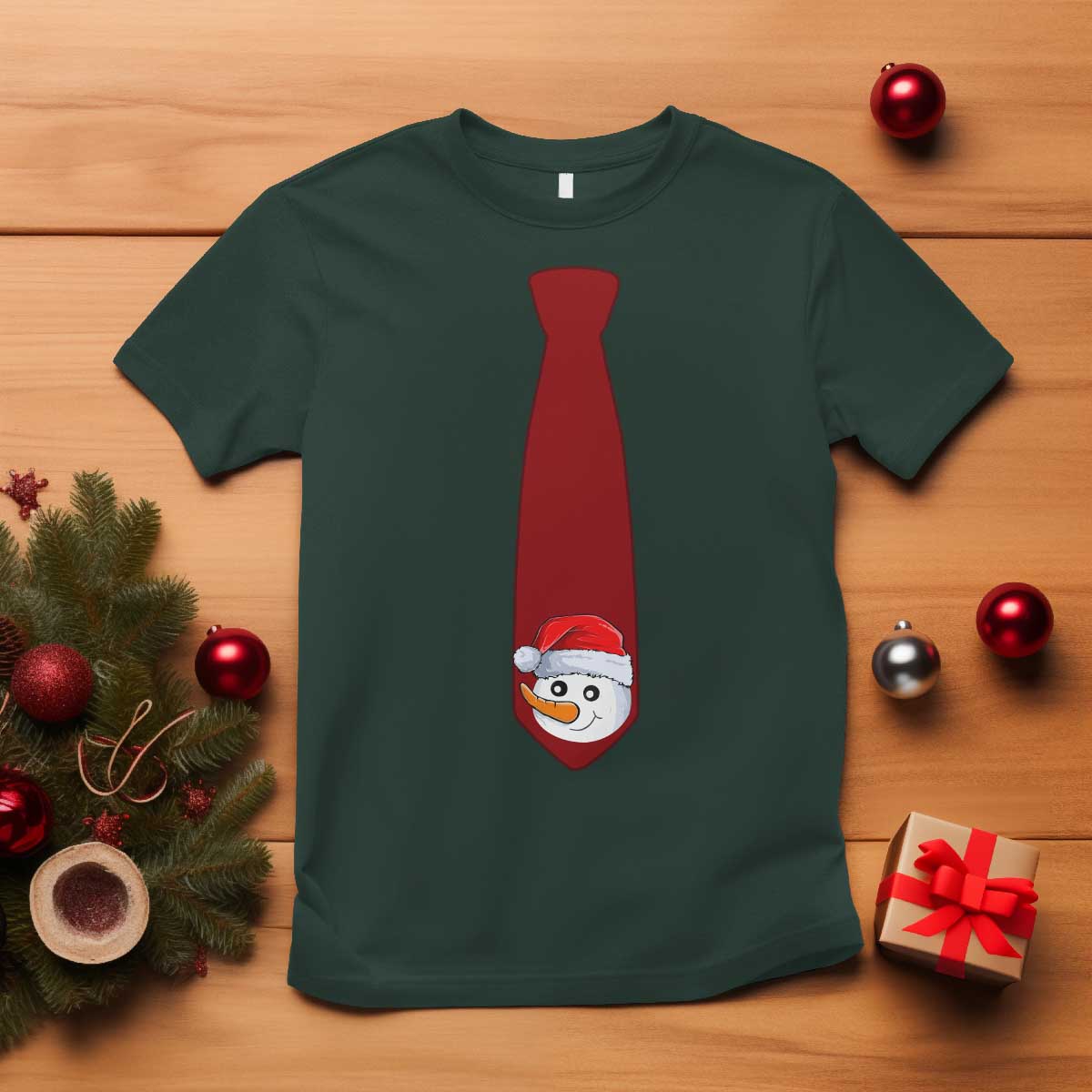 Funny Christmas T Shirt Tie With Snowman For Family Matching Ugly Gift - Wonder Print Shop