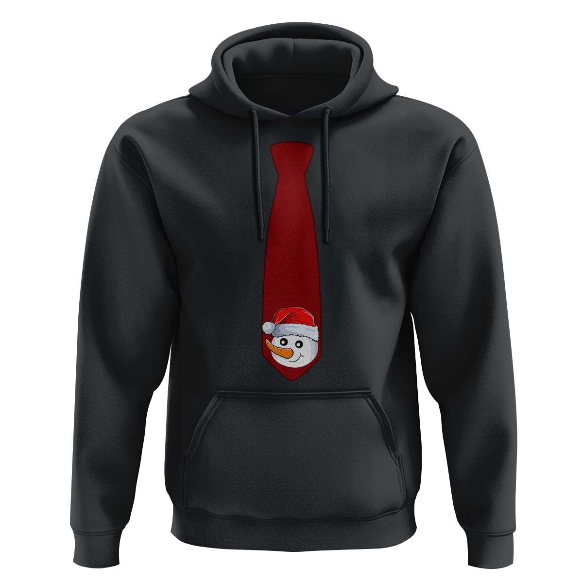 Funny Christmas Hoodie Tie With Snowman For Family Matching Ugly Gift