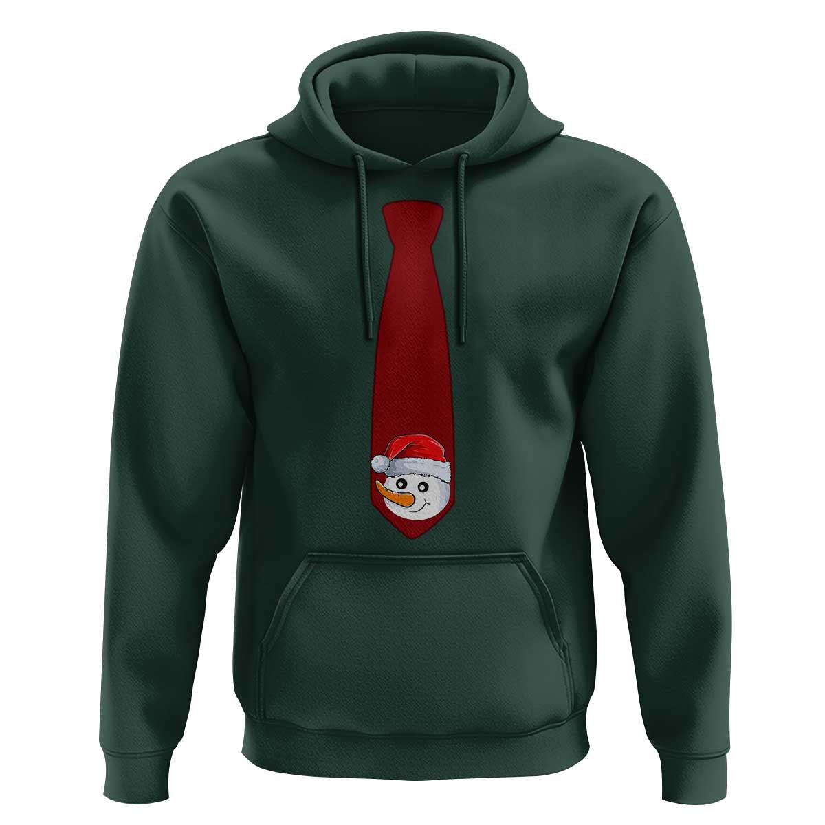 Funny Christmas Hoodie Tie With Snowman For Family Matching Ugly Gift