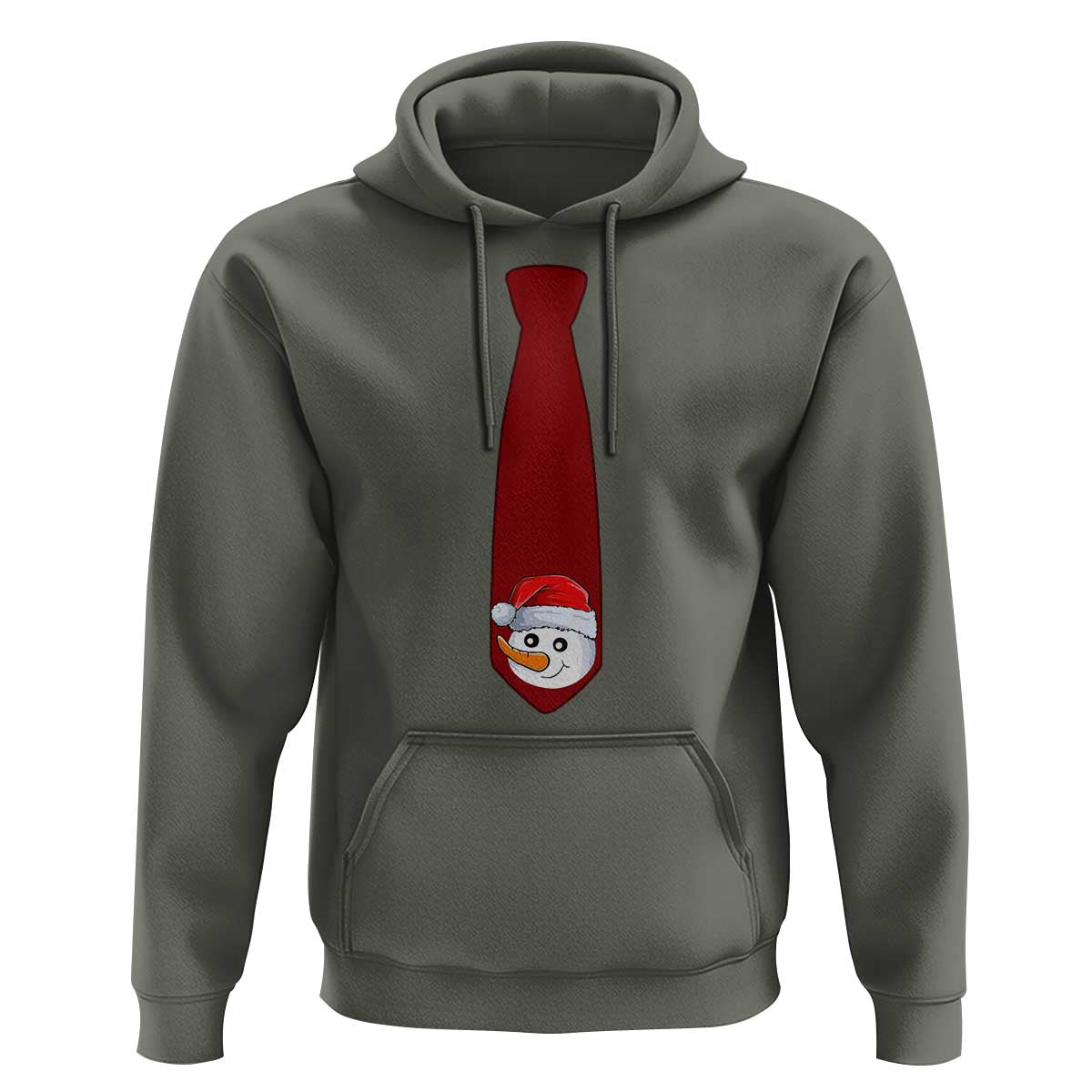 Funny Christmas Hoodie Tie With Snowman For Family Matching Ugly Gift