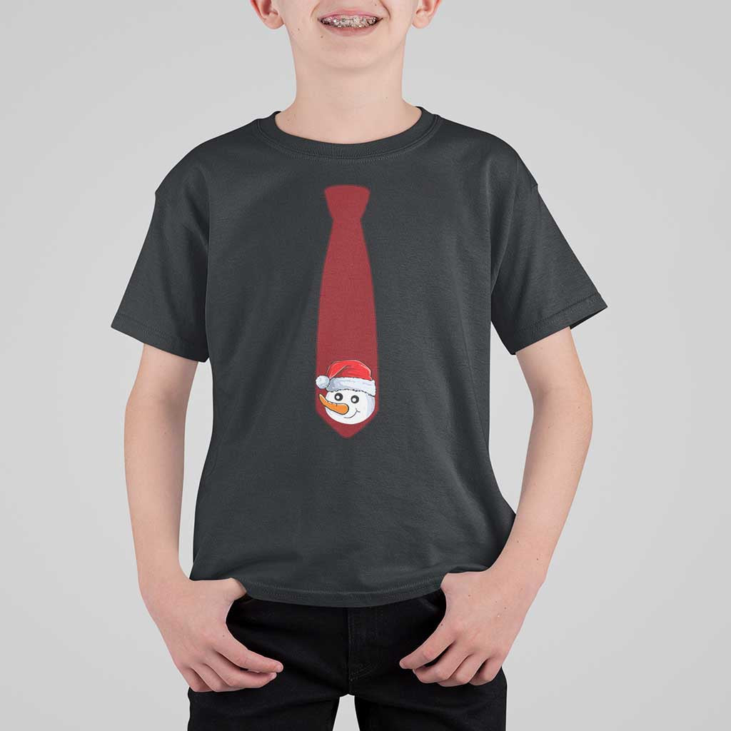 Funny Christmas T Shirt For Kid Tie With Snowman For Family Matching Ugly Gift - Wonder Print Shop