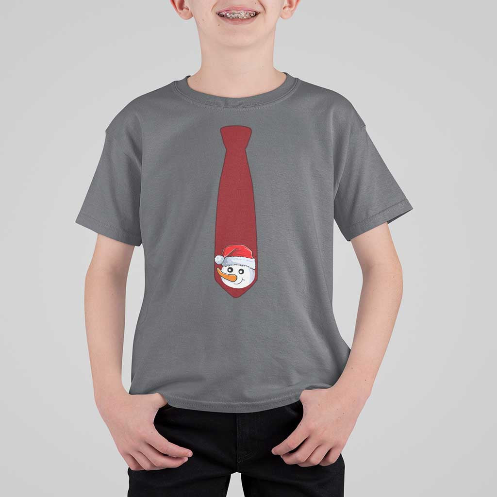 Funny Christmas T Shirt For Kid Tie With Snowman For Family Matching Ugly Gift - Wonder Print Shop