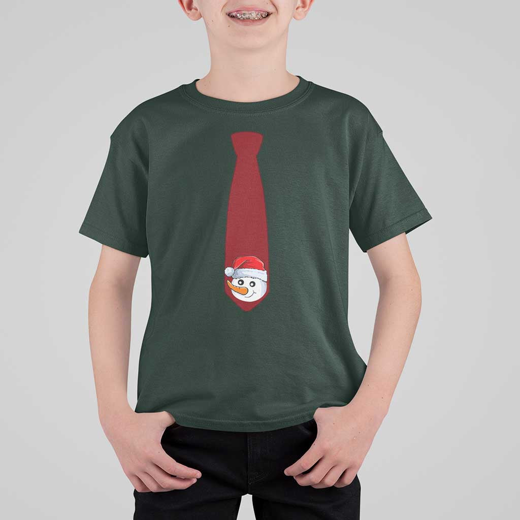 Funny Christmas T Shirt For Kid Tie With Snowman For Family Matching Ugly Gift - Wonder Print Shop