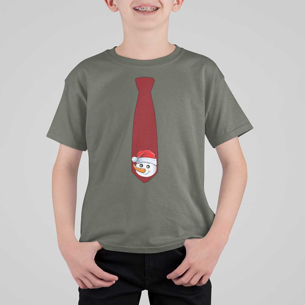 Funny Christmas T Shirt For Kid Tie With Snowman For Family Matching Ugly Gift - Wonder Print Shop